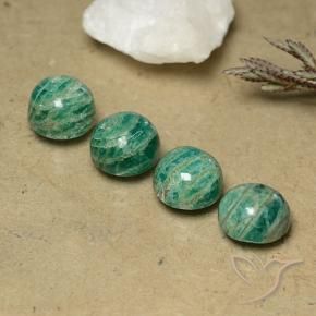 Gemas de Amazonita Verde pino natural de 10.13 ct, Redondo, Opaco