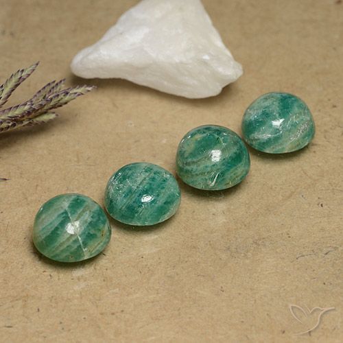 8.54ctw Natural Verde pino Amazonita, Redondo, Opaco