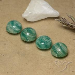 Gemas de Amazonita Verde pino natural de 8.54 ct, Redondo, Opaco