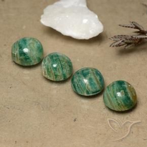 Gemas de Amazonita Verde pino natural de 9.46 ct, Redondo, Opaco