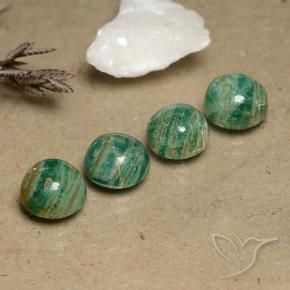 Gemas de Amazonita Verde pino natural de 9.46 ct, Redondo, Opaco
