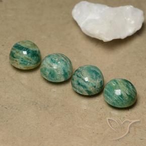 Gemas de Amazonita Verde medio natural de 10.04 ct, Redondo, Opaco
