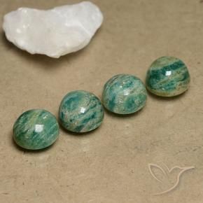 Gemas de Amazonita Verde medio natural de 10.04 ct, Redondo, Opaco
