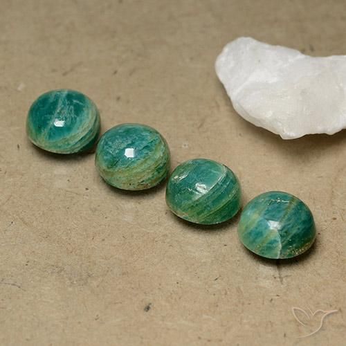 Gemas de Amazonita Verde pino natural de 9.13 ct, Redondo, Opaco