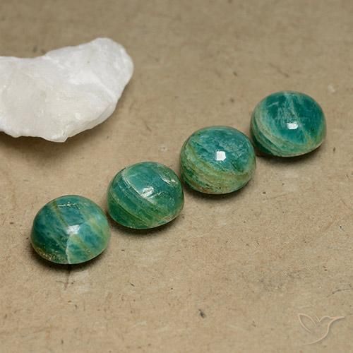 Gemas de Amazonita Verde pino natural de 9.13 ct, Redondo, Opaco