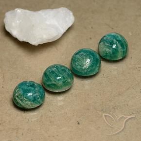 Gemas de Amazonita Verde frío natural de 9.40 ct, Redondo, Opaco