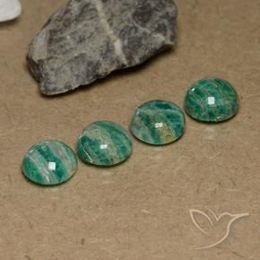 Gemas de Amazonita Verde pino natural de 9.77 ct, Redondo, Opaco