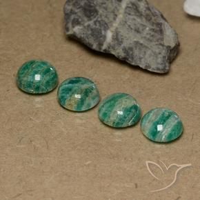 Gemas de Amazonita Verde pino natural de 9.77 ct, Redondo, Opaco