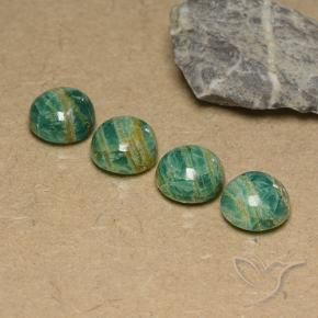 Gemas de Amazonita Verde pino natural de 11.75 ct, Redondo, Opaco