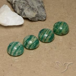 Gemas de Amazonita Verde frío natural de 11.93 ct, Redondo, Opaco