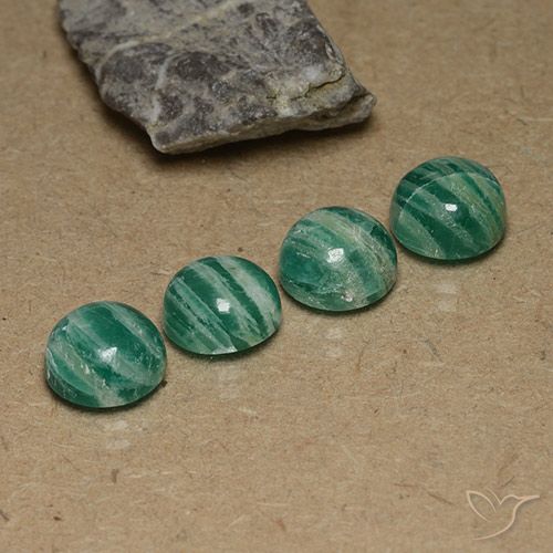 Gemas de Amazonita Verde medio natural de 12.56 ct, Redondo, Opaco