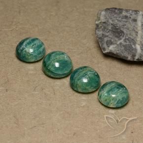 Gemas de Amazonita Verde pino natural de 11.36 ct, Redondo, Opaco