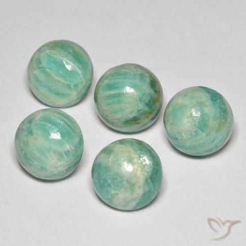 Gemas de Amazonita Verde frío natural de 14.54 ct, Redondo, Opaco