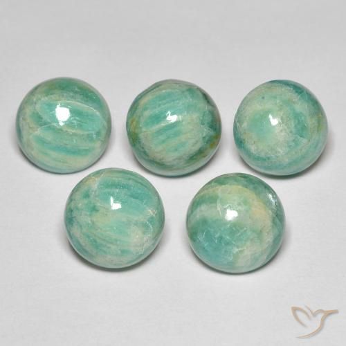 Gemas de Amazonita Verde frío natural de 14.54 ct, Redondo, Opaco