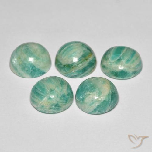 Gemas de Amazonita Verde frío natural de 14.54 ct, Redondo, Opaco
