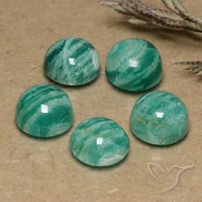 Gemas de Amazonita Verde pino natural de 11.64 ct, Redondo, Opaco