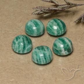 Gemas de Amazonita Verde medio natural de 7.87 ct, Redondo, Opaco