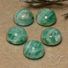 Gemas de Amazonita Verde medio natural de 7.15 ct, Redondo, Opaco