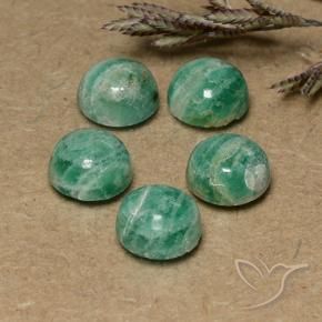 Gemas de Amazonita Verde medio natural de 7.15 ct, Redondo, Opaco