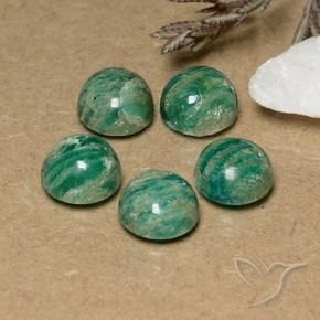 Gemas de Amazonita Verde pino natural de 11.08 ct, Redondo, Opaco