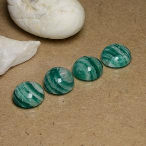 Gemas de amazonita verde natural de 13,99 ct, corte redondo, opaco