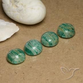 Gemas de Amazonita Verde medio natural de 14.80 ct, Redondo, Opaco