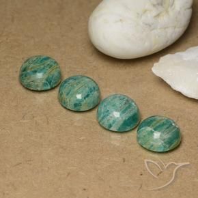 Gemas de Amazonita Verde medio natural de 14.80 ct, Redondo, Opaco