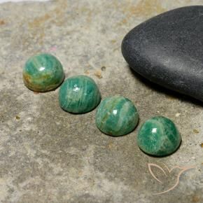 Gemas de Amazonita Verde frío natural de 6.11 ct, Redondo, Opaco