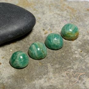 Gemas de Amazonita Verde frío natural de 6.11 ct, Redondo, Opaco