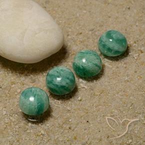Gemas de Amazonita Verde frío natural de 5.82 ct, Redondo, Opaco