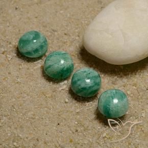 Gemas de Amazonita Verde frío natural de 5.82 ct, Redondo, Opaco