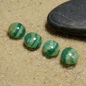 Gemas de Amazonita Verde oscuro medio natural de 5.75 ct, Redondo, Opaco
