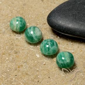 Gemas de Amazonita Verde frío natural de 5.77 ct, Redondo, Opaco