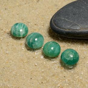 Gemas de amazonita verde natural de 4,61 ct, corte redondo, opaco