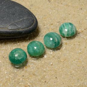 Gemas de amazonita verde natural de 4,61 ct, corte redondo, opaco