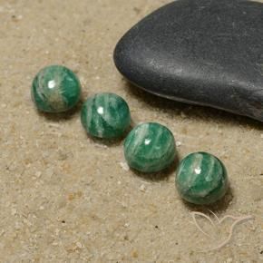 Gemas de Amazonita Verde medio natural de 6.72 ct, Redondo, Opaco