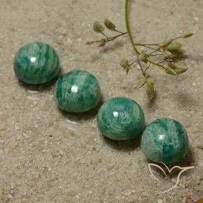 Gemas de Amazonita Verde medio natural de 13.10 ct, Redondo, Opaco
