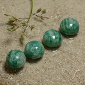 Gemas de Amazonita Verde medio natural de 13.10 ct, Redondo, Opaco