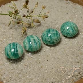 Gemas de Amazonita Verde frío natural de 14.90 ct, Redondo, Opaco