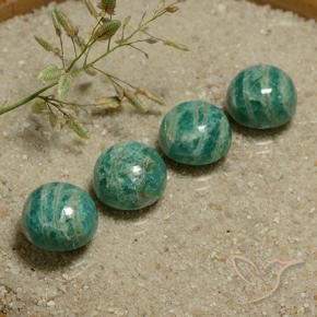 Gemas de Amazonita Verde pino natural de 17.73 ct, Redondo, Opaco