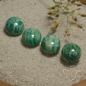 Gemas de Amazonita Verde frío natural de 19.79 ct, Redondo, Opaco