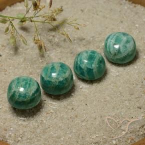 Gemas de Amazonita Verde medio natural de 21.00 ct, Redondo, Opaco