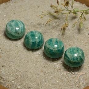 Gemas de Amazonita Verde medio natural de 21.00 ct, Redondo, Opaco