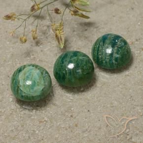Gemas de Amazonita Verde pino frío natural de 12.02 ct, Redondo, Opaco