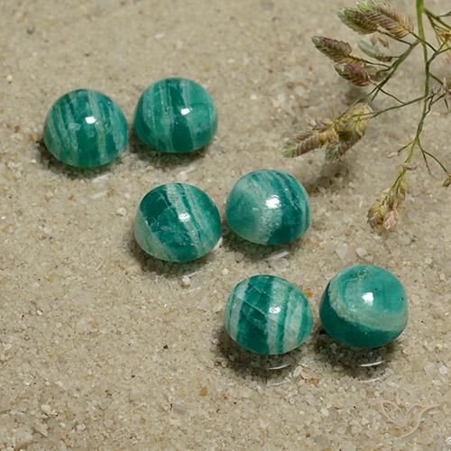 Gemas de Amazonita Verde frío natural de 8.38 ct, Redondo, Opaco