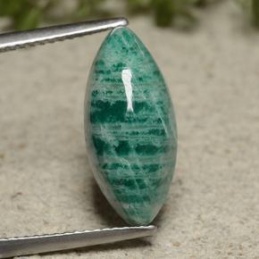Amazonita Verde frío natural de 5.68 ct, Marquesa, Opaco