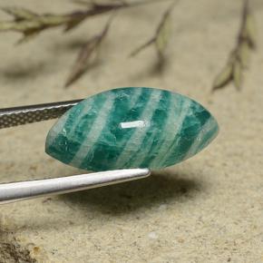 Amazonita azul verdoso natural de 7,09 ct, marquesa, opaco