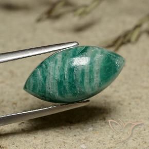 Amazonita Verde oscuro medio natural de 8.00 ct, Marquesa, Opaco