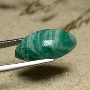 Amazonita Verde oscuro medio natural de 8.00 ct, Marquesa, Opaco