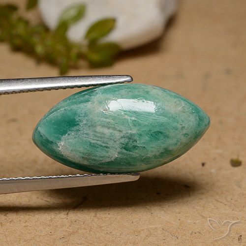 7.57ct Natural Verde frío Amazonita, Marquesa, Opaco